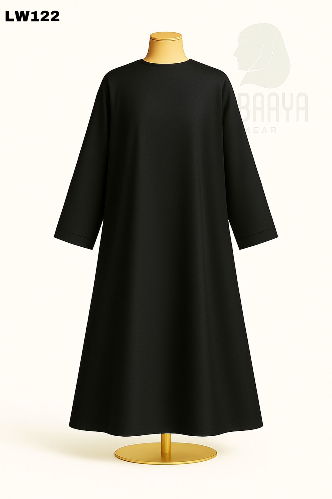 Classic Black Panel Embellished Abaya - Image 2