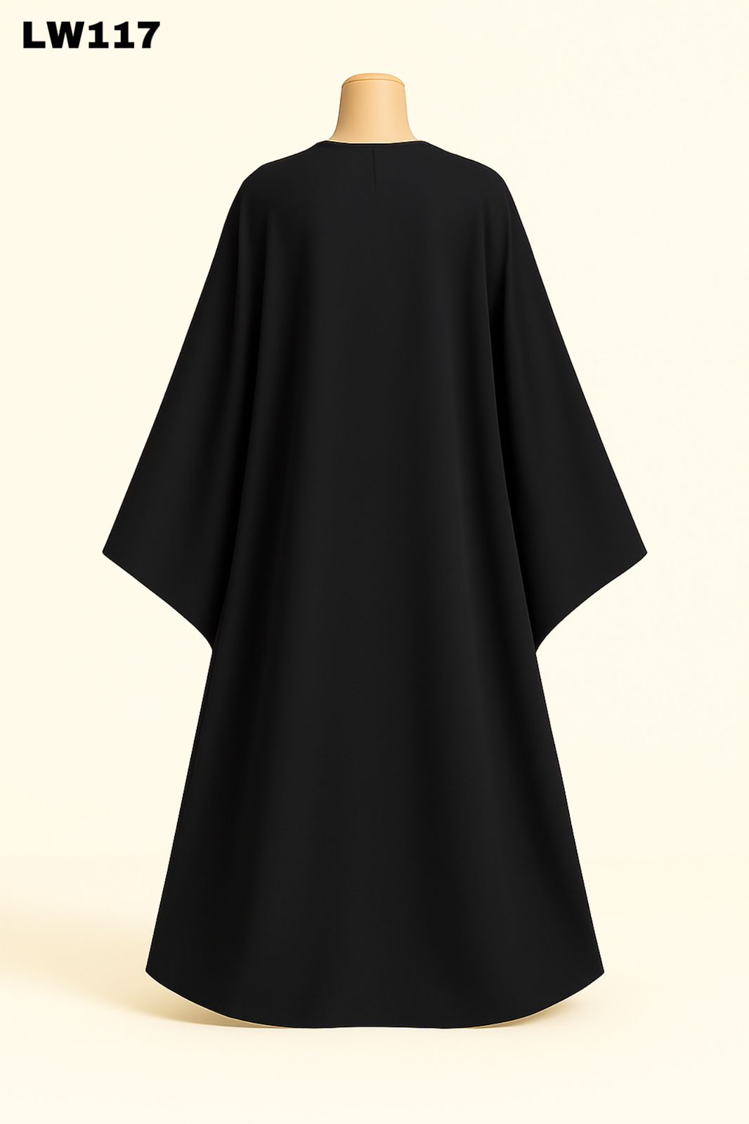 Flowing Batwing Black Abaya - Image 2