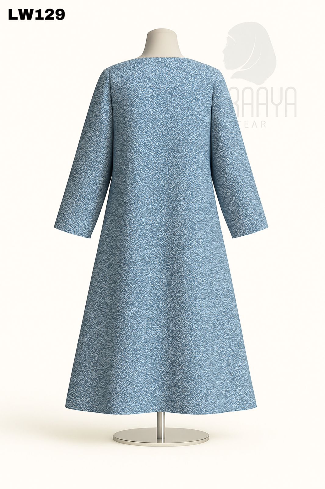 Light Blue Printed Abaya - Image 2