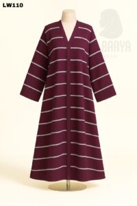 Maroon Stripe Classic Abaya