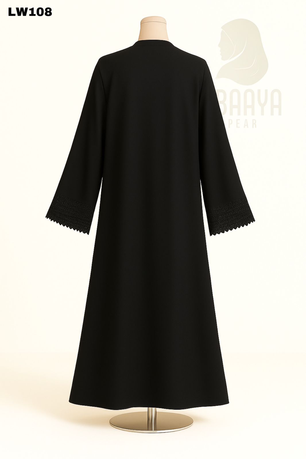 Midnight Grace Crystal-Trimmed Abaya - Image 2