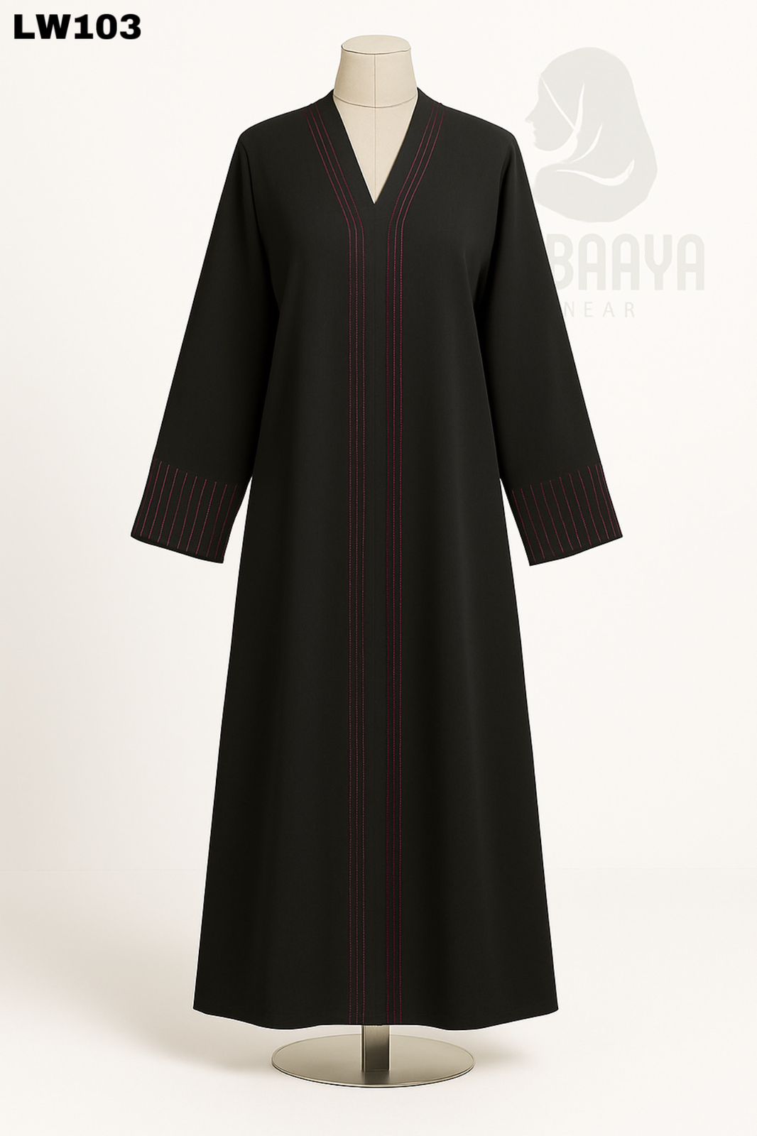 Noir Threadline Elegance Abaya