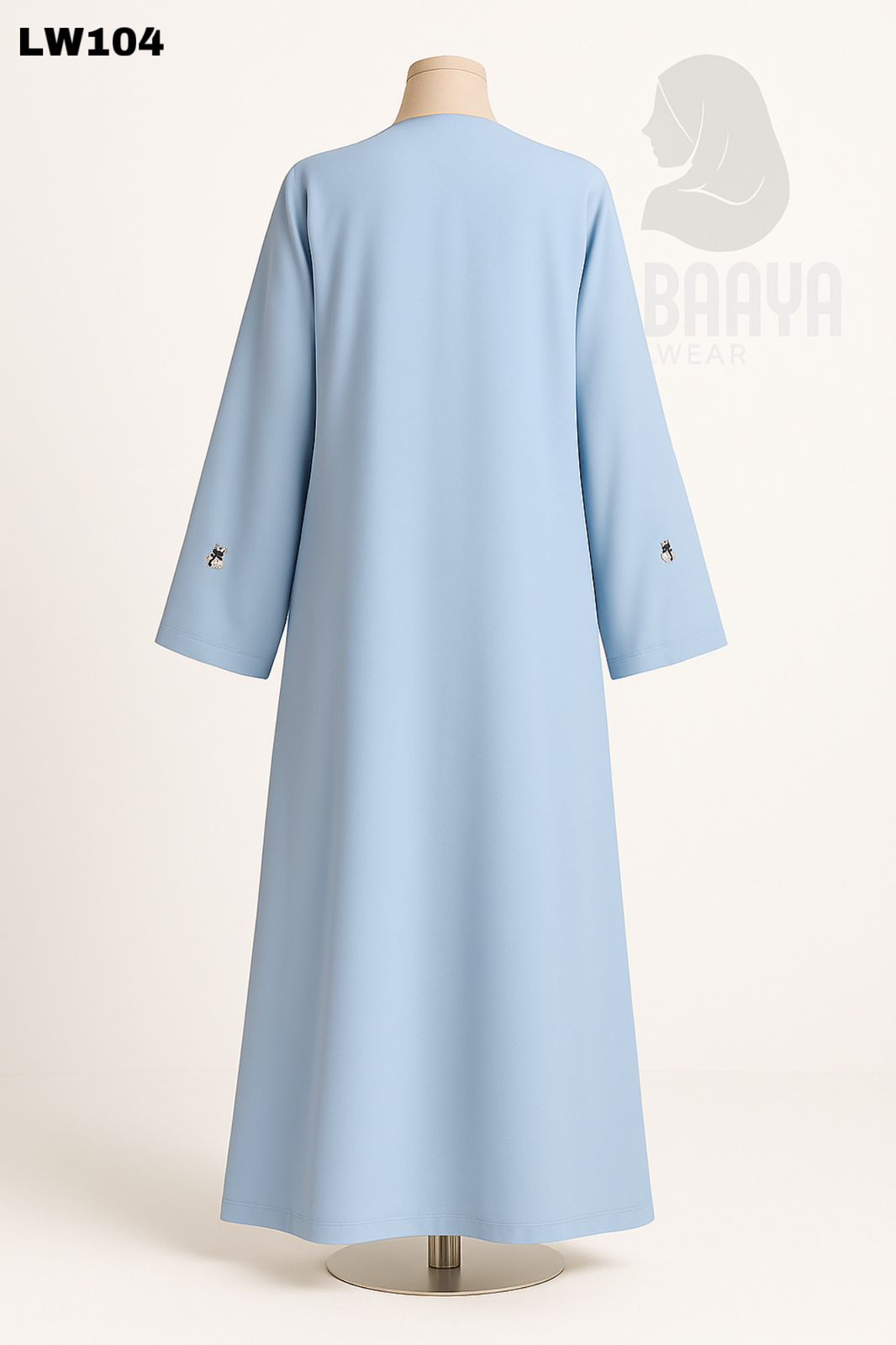 Sky Bloom Embroidered Abaya - Image 2