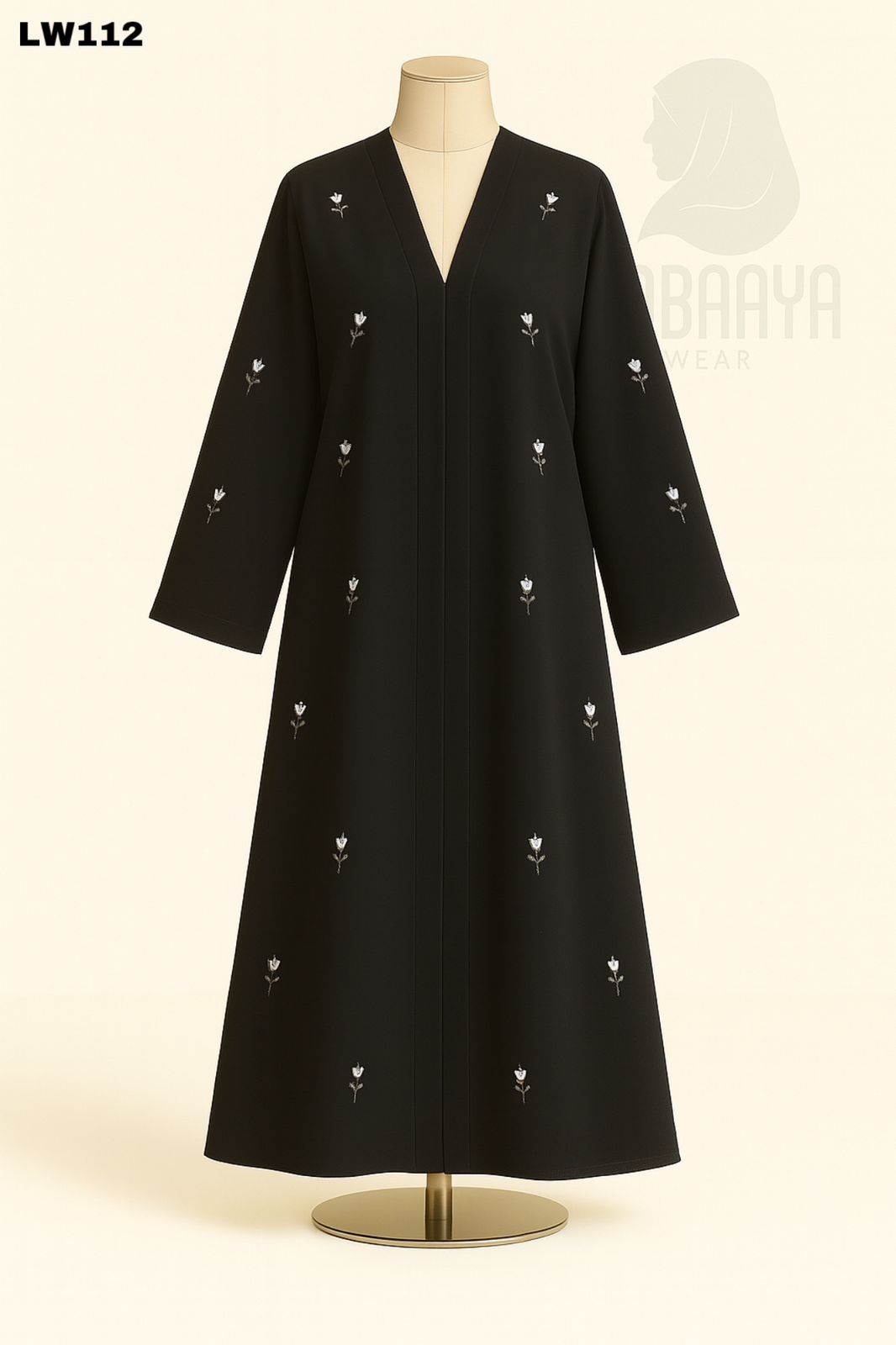 Tulip Embroidered Elegance Abaya
